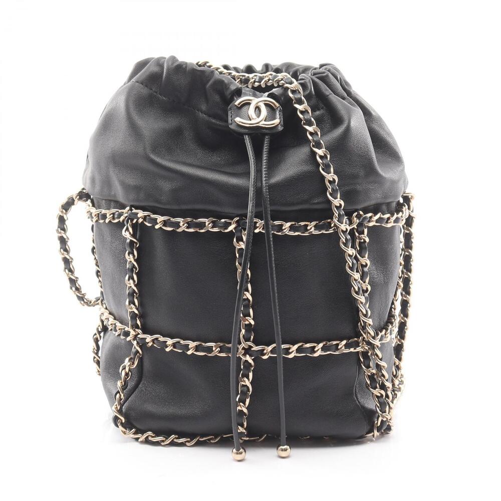 Chanel Coco Mark Shoulder Bag Lambskin Sheepskin Black